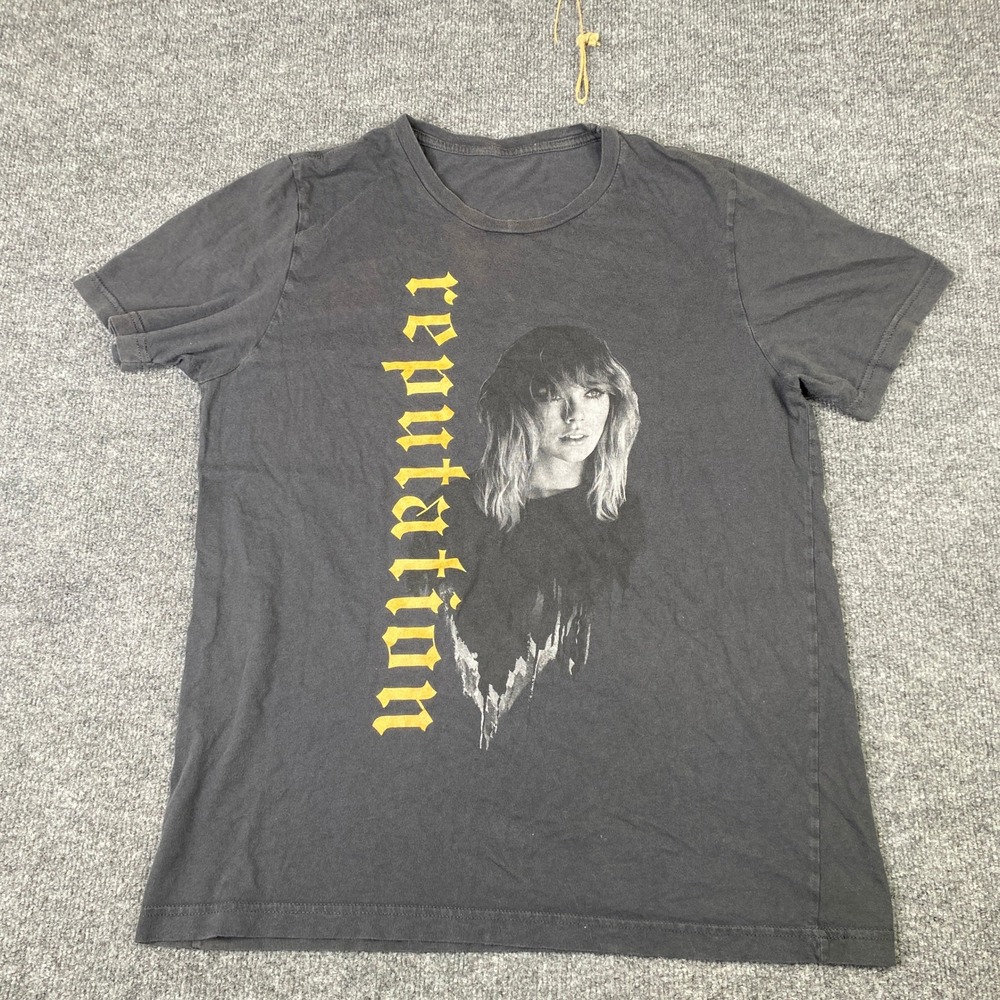 Taylor Swift Reputation Stadium Tour Graphic T-Shirt Black Yellow Womens